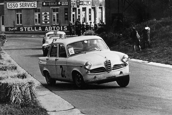 Monochrome 1960S Alfa Romeo Giulietta On A Race Track Courtesy Alfa Romeo