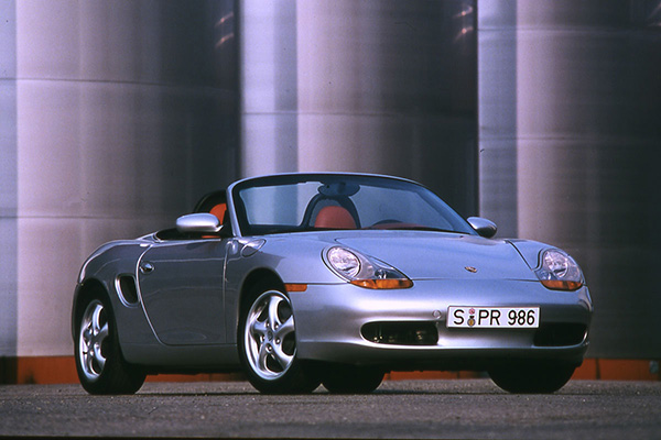 Silver Porsche 986 Boxster