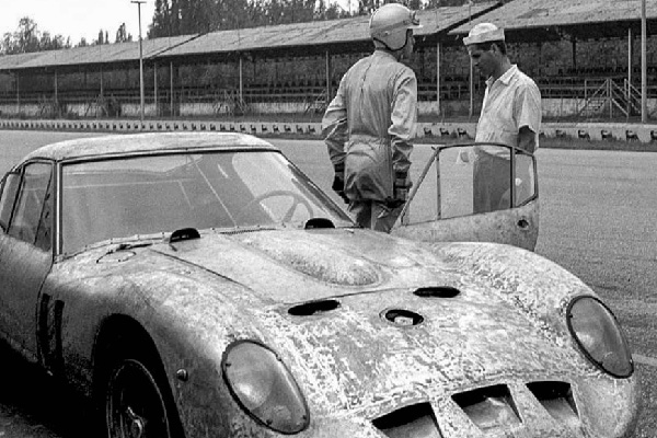 Monochrome Ferrari 250Gto Prototype At Test Pits With Giotto Bizzarrini And Willy Mairesse Courtesy Bizzarrini