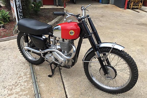 Red Tank on a 1955 Ariel 500 Hs Scrambler Courtesy of Bonhams