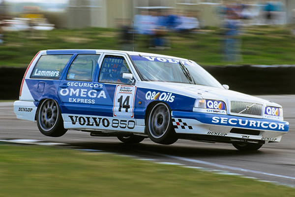 Volvo BTCC racing on a race track