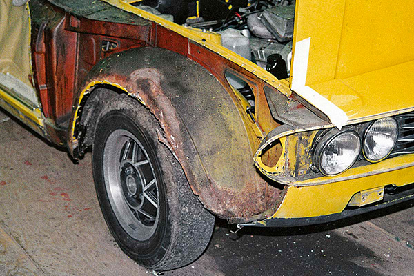 Wing of Yellow Triumph Stag courtesy of Veloce Books