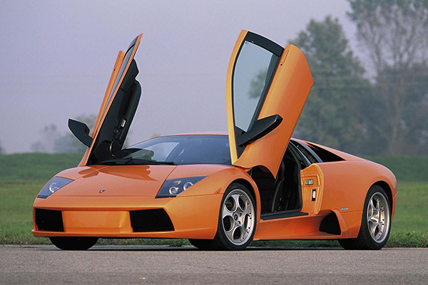 Orange Lamborghini Murcielago Coupe By Grass And Trees