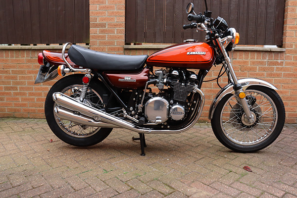 Red And Orange 1973 Kawasaki Z1 Photo Courtesy H And H Classics